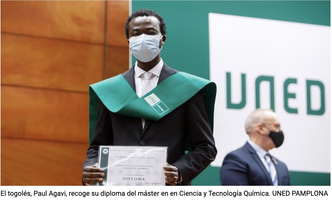 De Togo a Pamplona: Paul Agavi llegó con 29 años y bachiller y ahora es químico